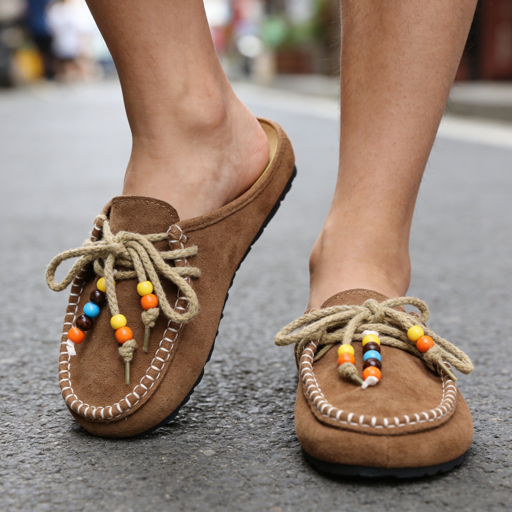 BERANMEY Cork Mules for Women Boho Slip-On Womens Mules 