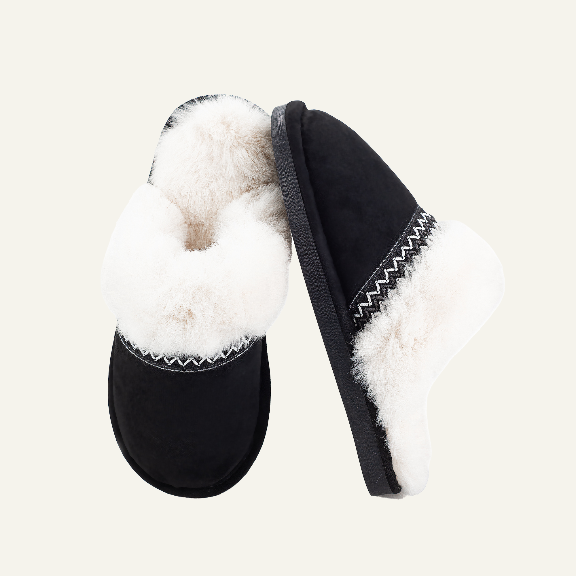  Memory Foam Fuzzy Faux Fur House Slippers