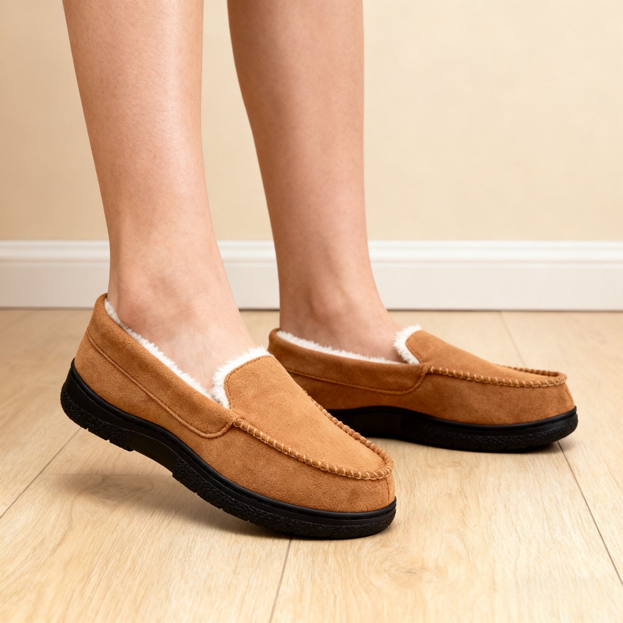 BERANMEY Moccasins Slippers for Men House Slippers Indoor