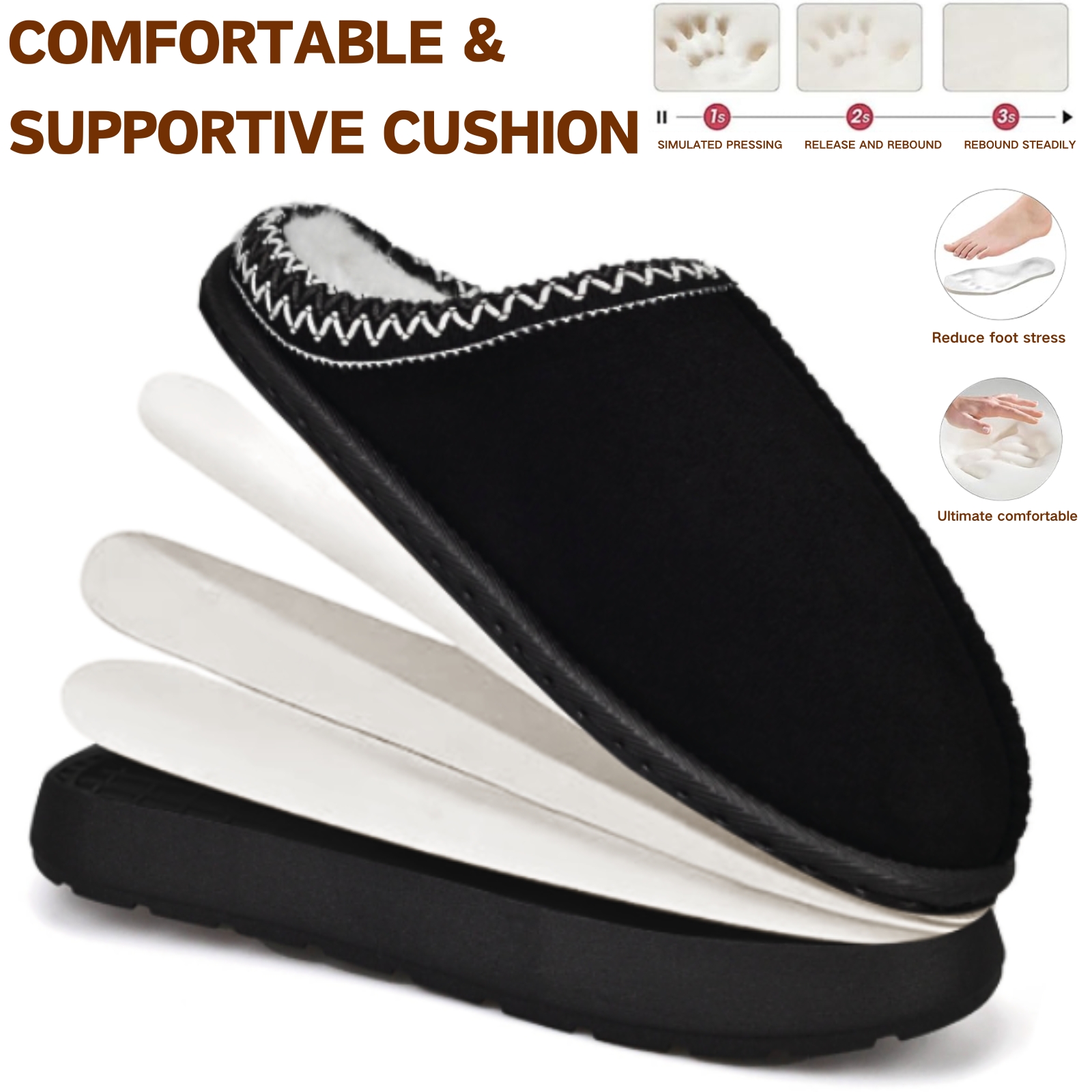 Cozy Platform Fuzzy Slippers 