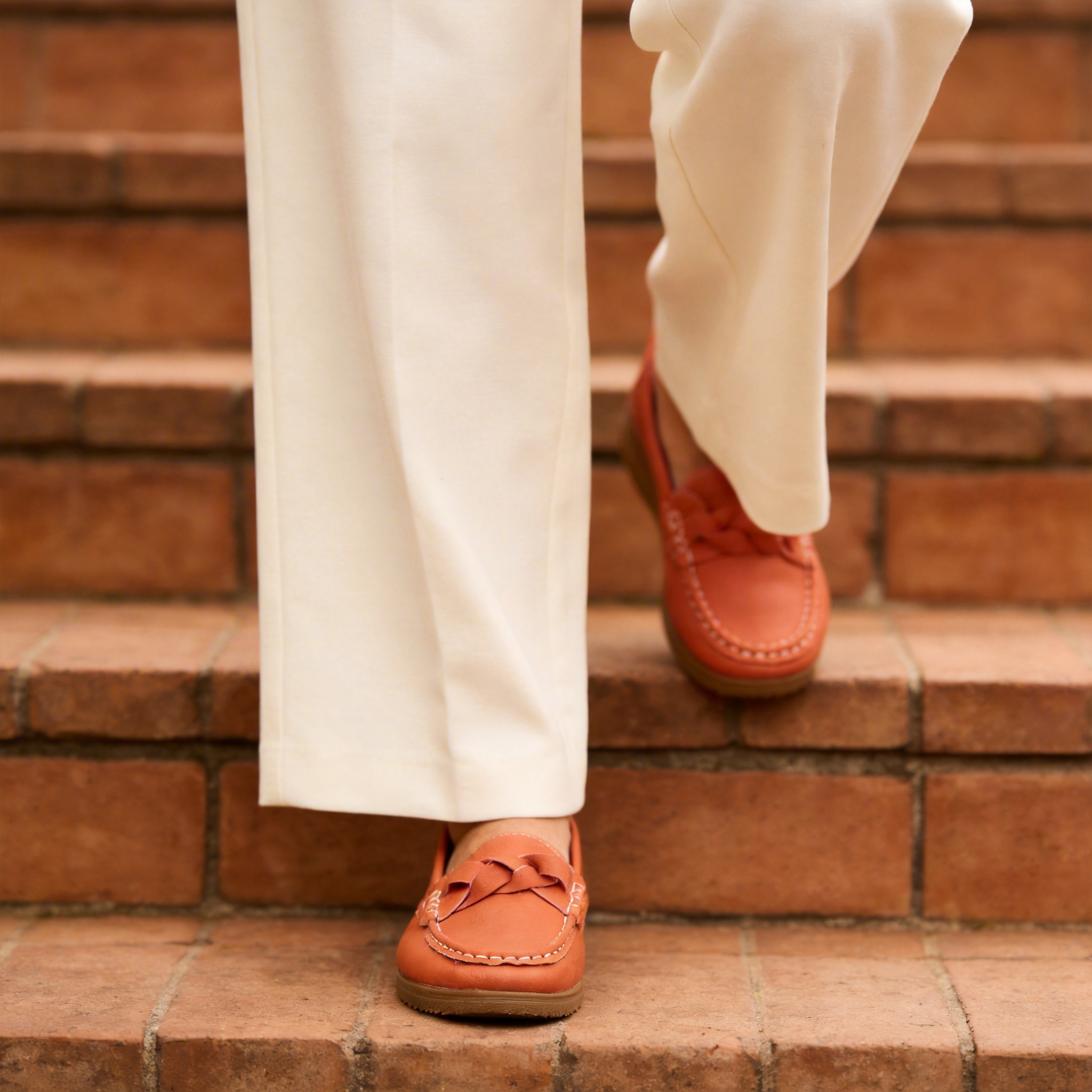 BERANMEY Women's Slip-On Loafers with Braided Strap