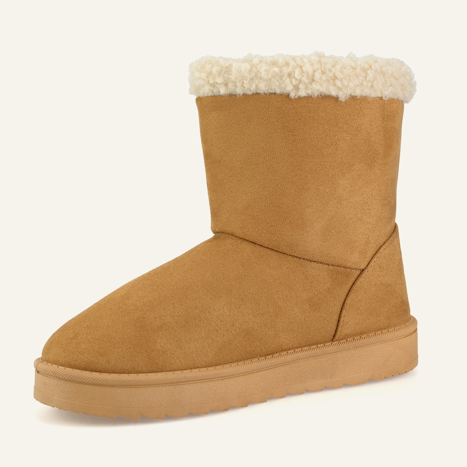 Suede Faux Fur Mid-Calf Boots For Womens
