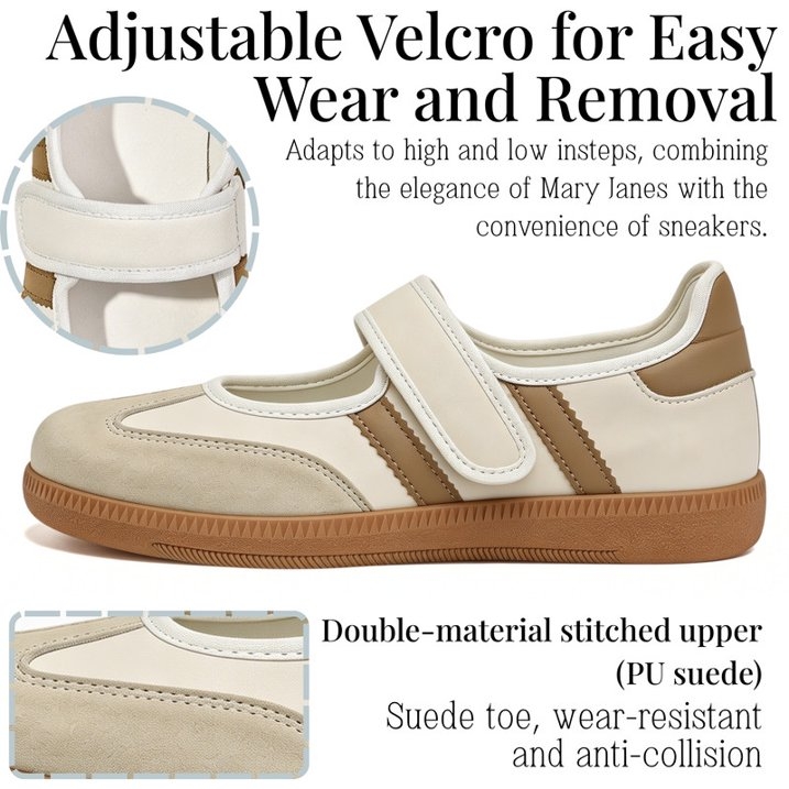 Mary Jane Style Sneakers for Women with Adjust Strap
