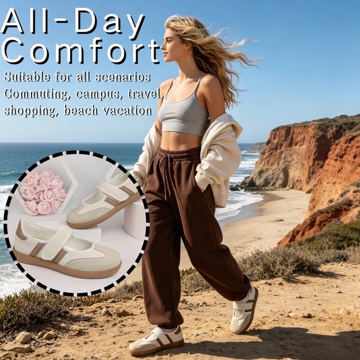 Mary Jane Style Sneakers for Women with Adjust Strap