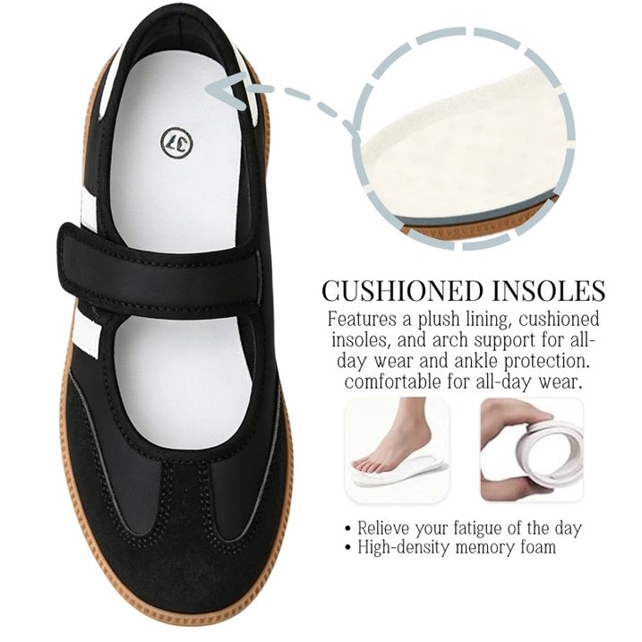 Mary Jane Style Sneakers for Women with Adjust Strap