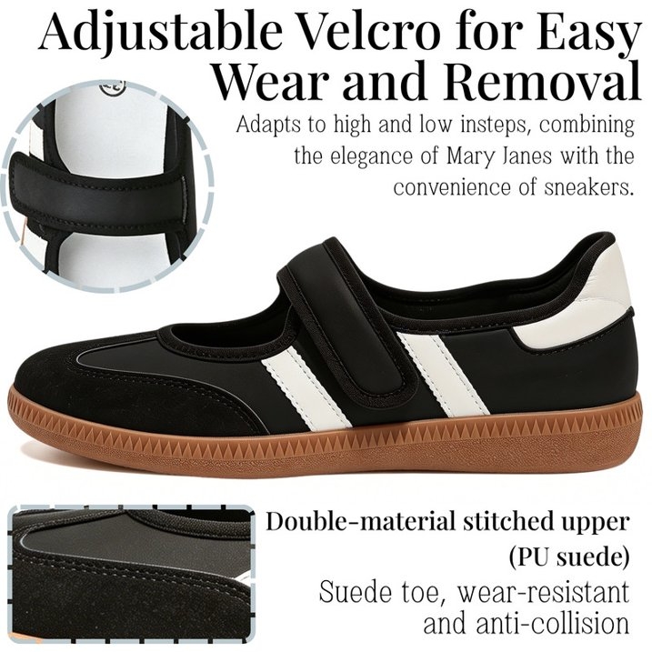 Mary Jane Style Sneakers for Women with Adjust Strap