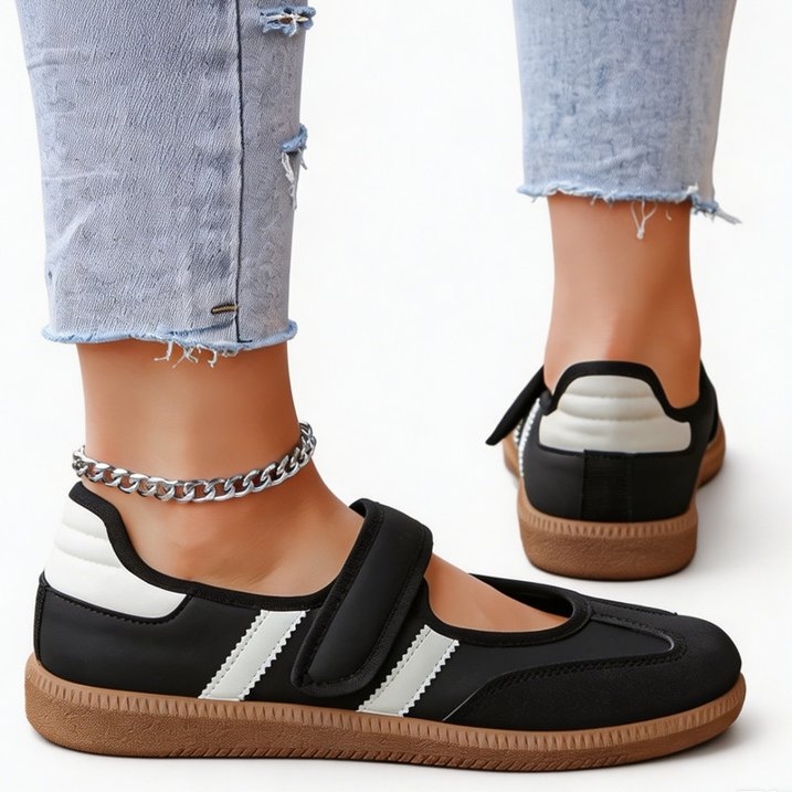 Mary Jane Style Sneakers for Women with Adjust Strap