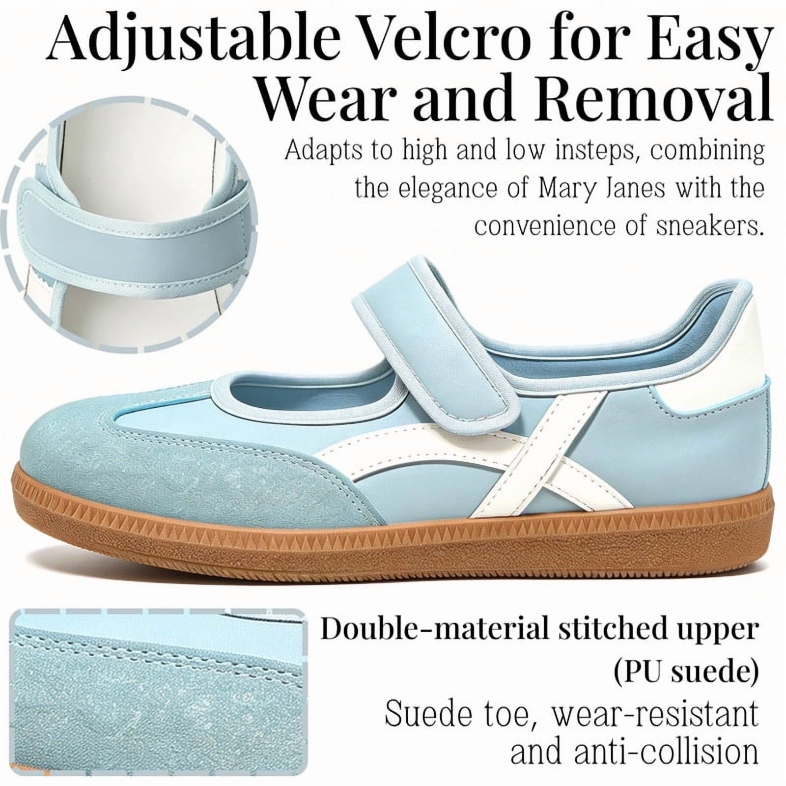 Mary Jane Style Sneakers for Women with Adjust Strap