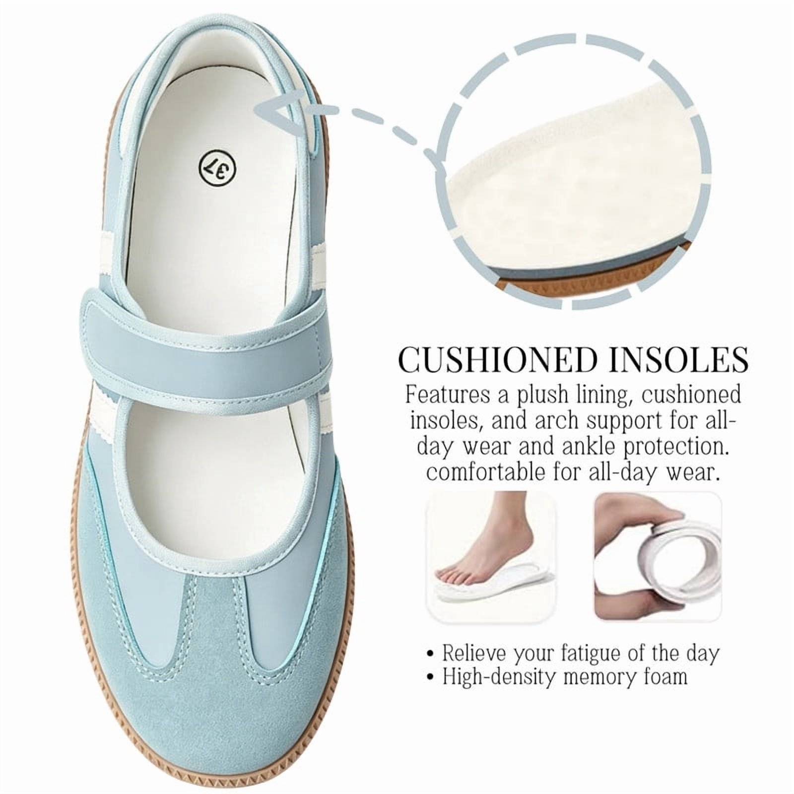 Mary Jane Style Sneakers for Women with Adjust Strap