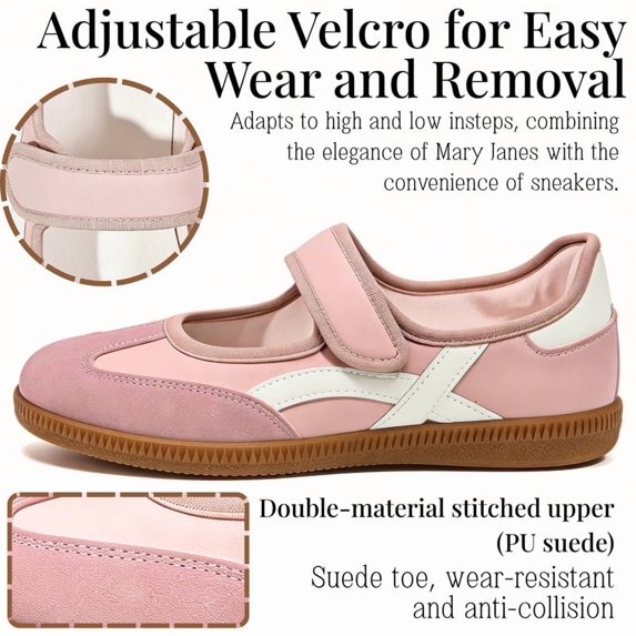 Mary Jane Style Sneakers for Women with Adjust Strap