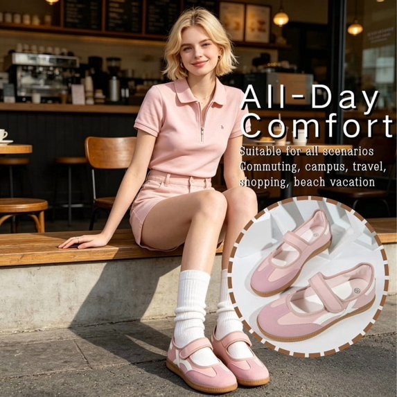 Mary Jane Style Sneakers for Women with Adjust Strap