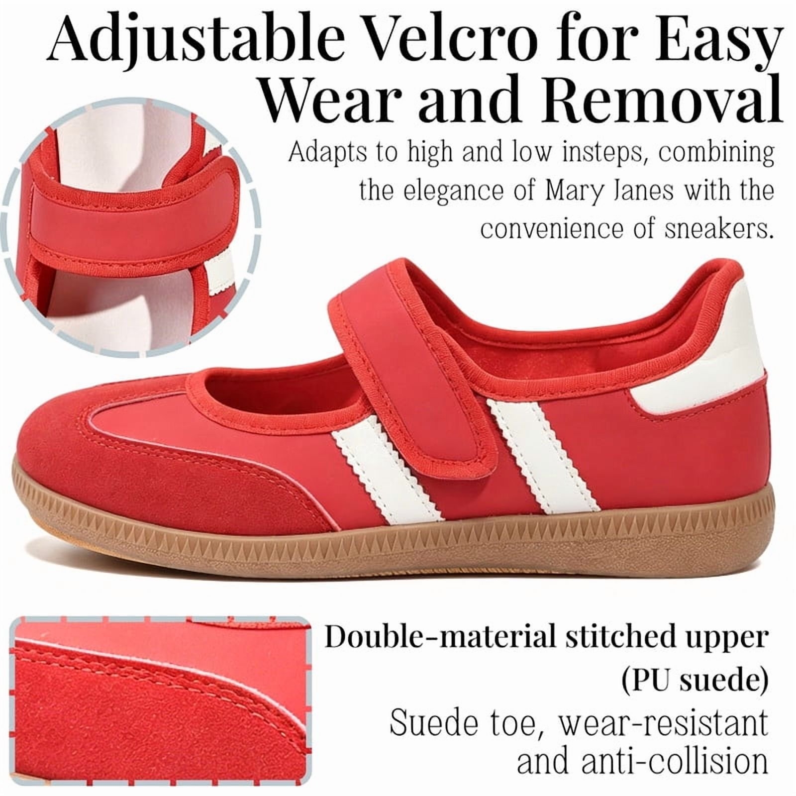 Mary Jane Style Sneakers for Women with Adjust Strap