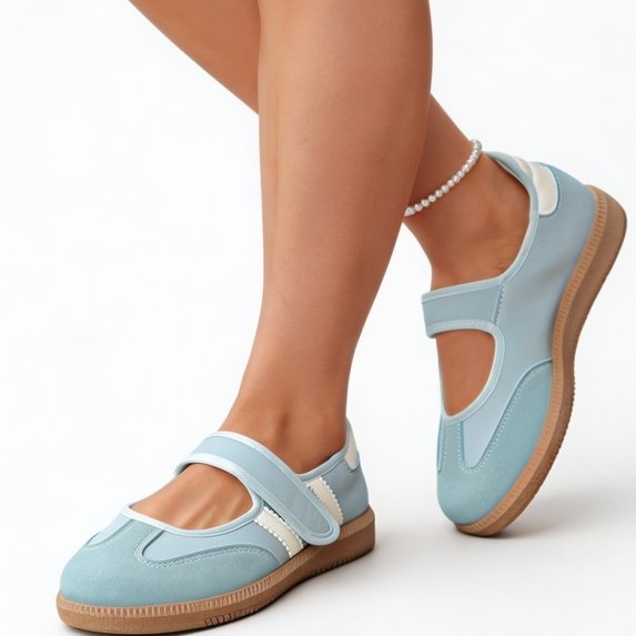 Mary Jane Style Sneakers for Women with Adjust Strap