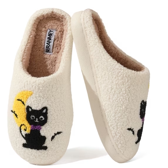 Halloween Slippers for Women and Men MoonCat