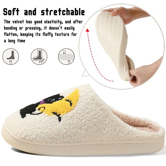 Halloween Slippers for Women and Men MoonCat