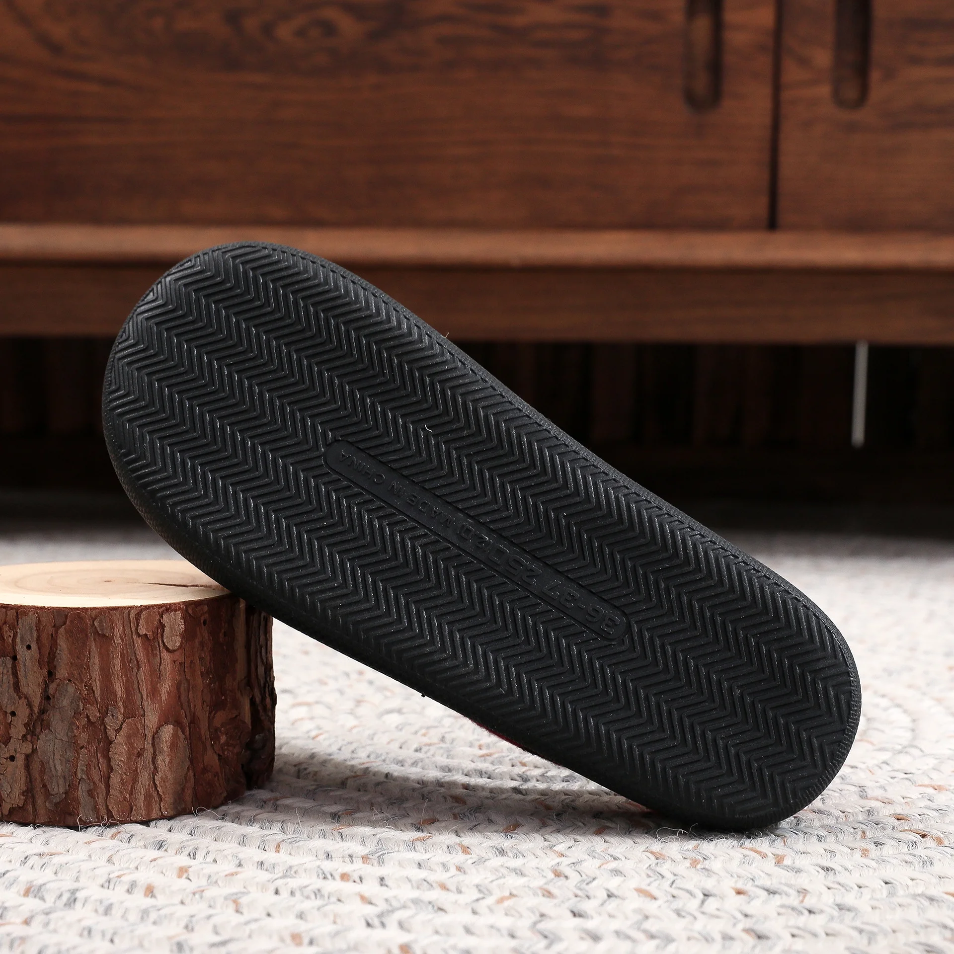  Christmas Slippers for Women and Men Black Red Plaid Santa