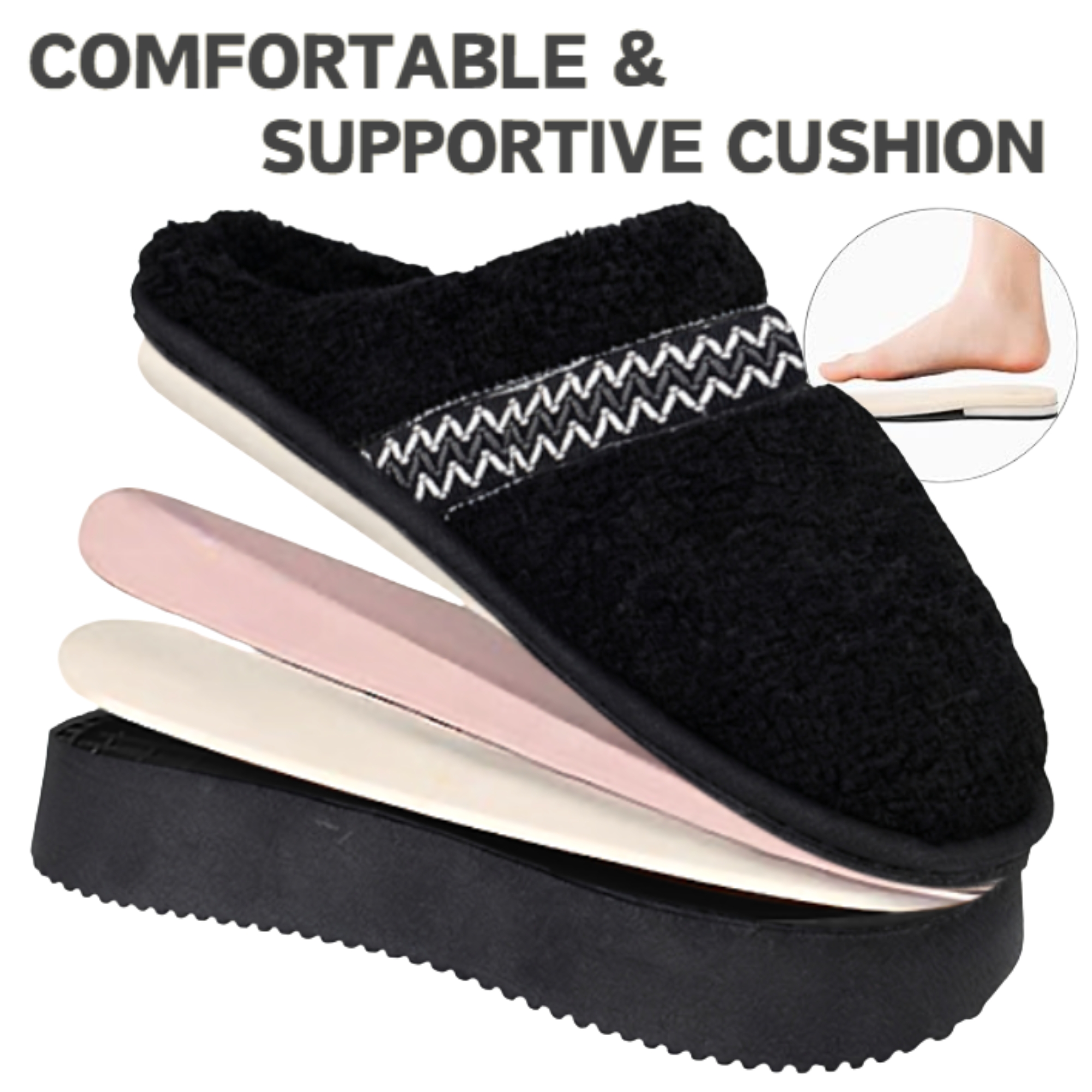 Women's Platform Slippers with Polar Fleece