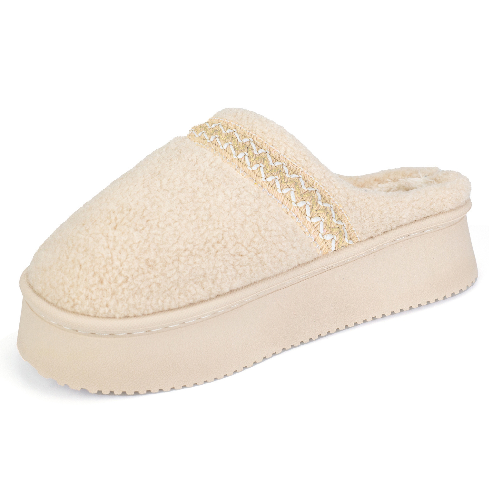 Women's Platform Slippers with Polar Fleece