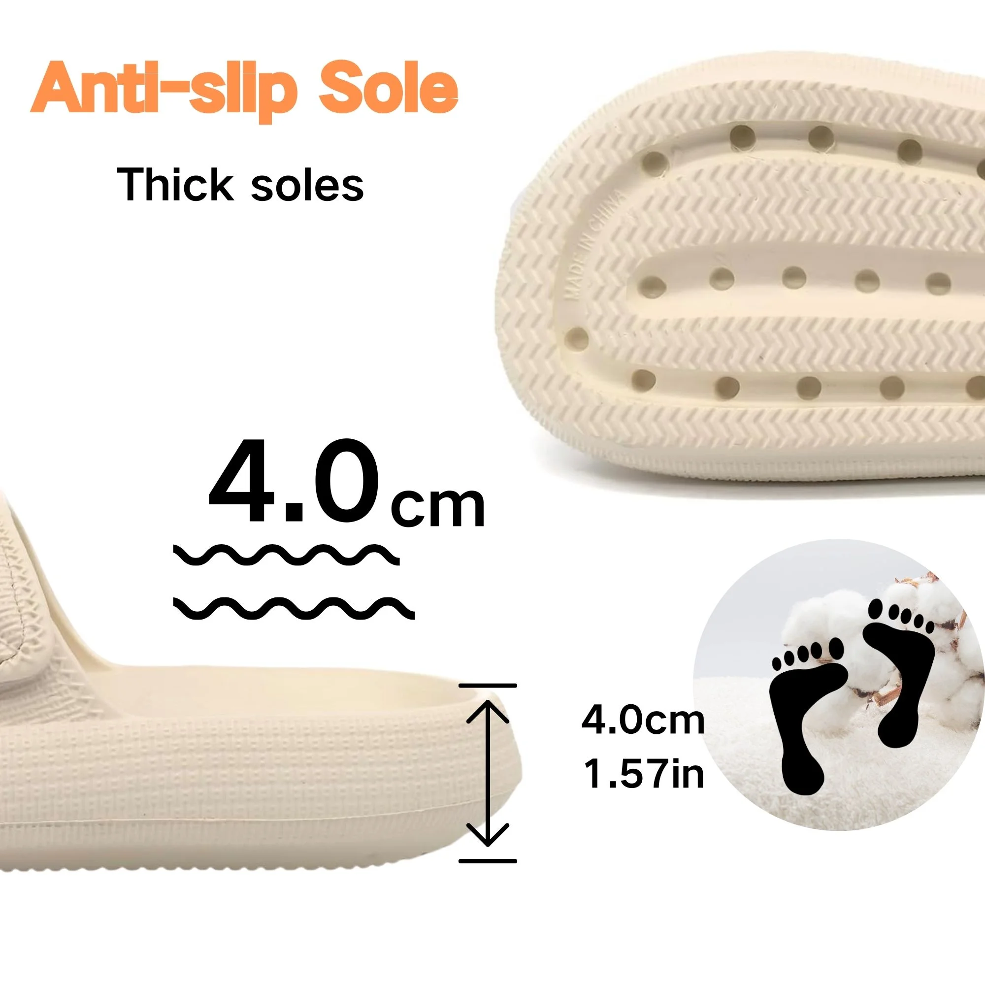 Pillow Sandals Adjustable Strap EVA Slippers