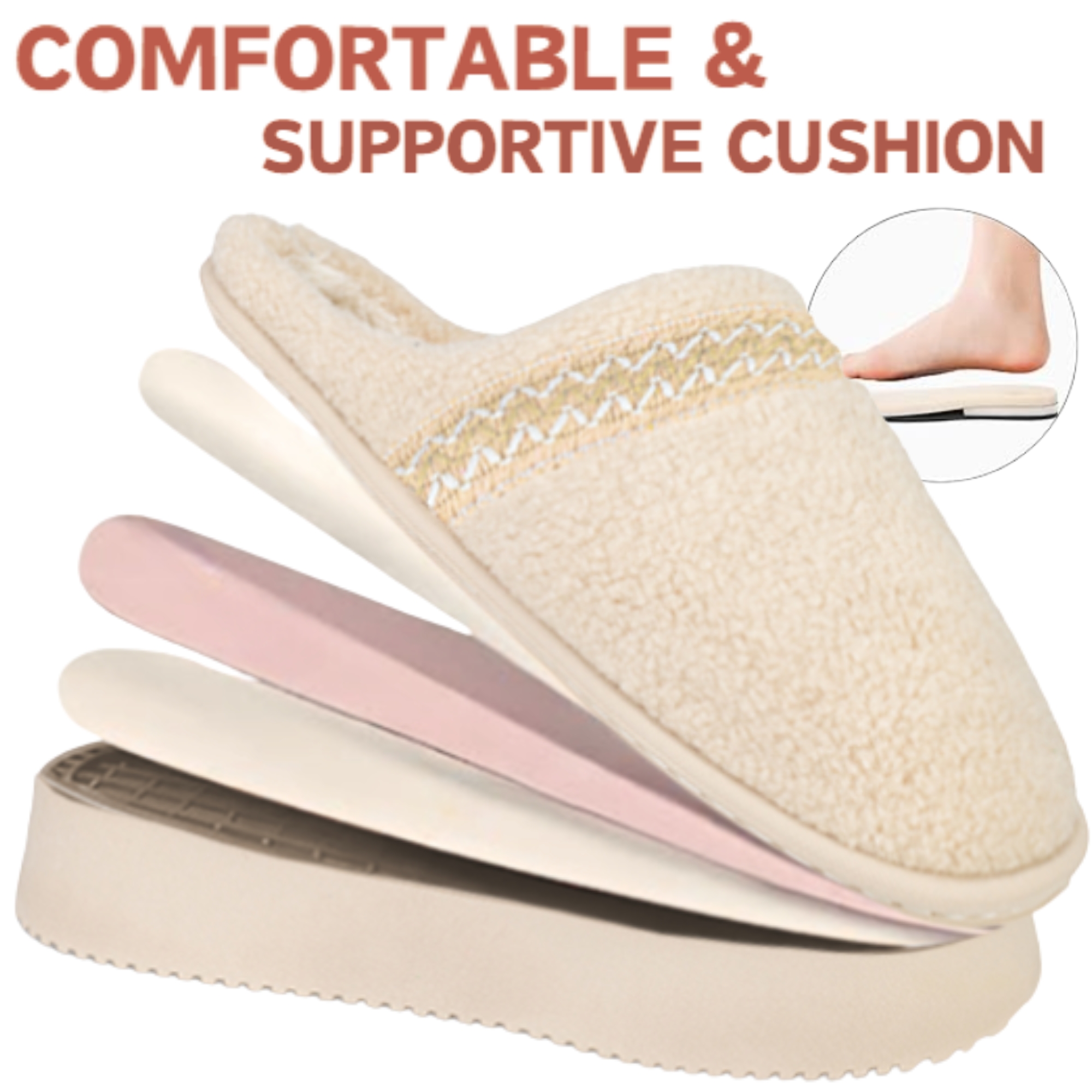 Women's Platform Slippers with Polar Fleece