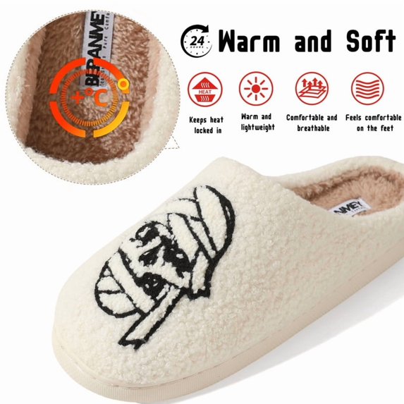 Halloween Slippers for Women and Men White