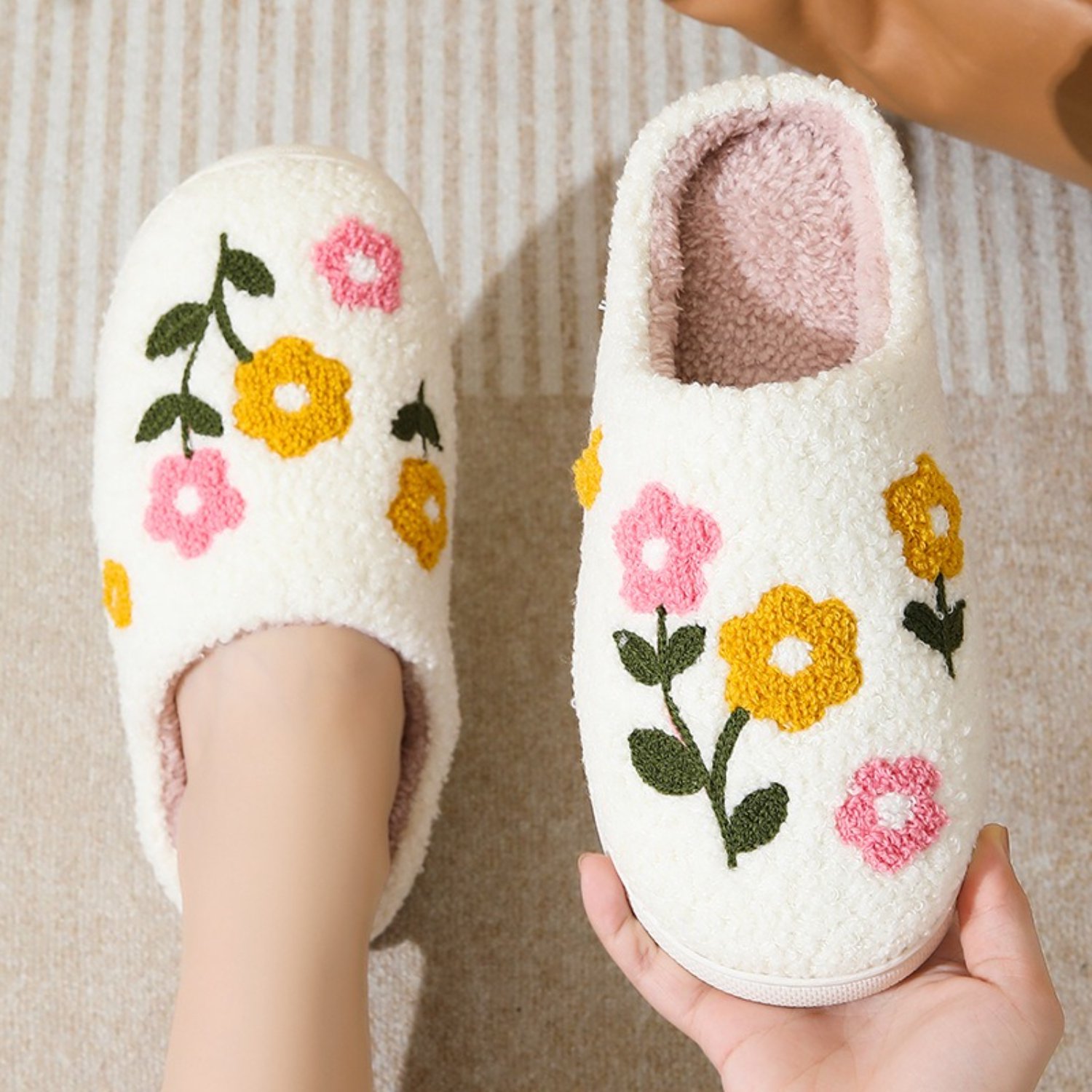 Cute Cartoon Flower Slippers for Women