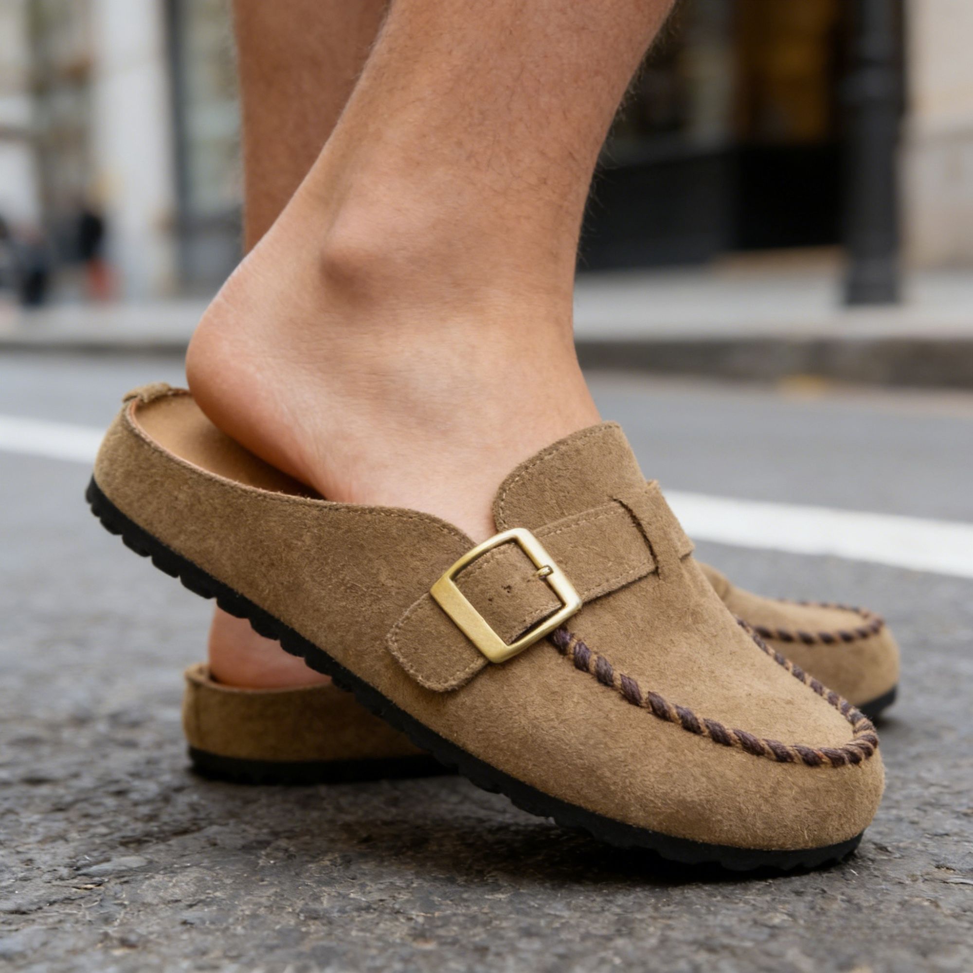 BERANMEY Mules for Women Memory Foam Cork Sole Clogs