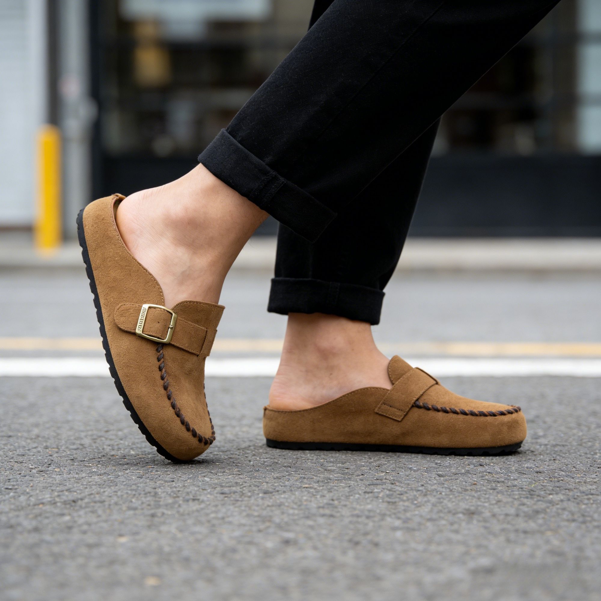 BERANMEY Mules for Women Memory Foam Cork Sole Clogs