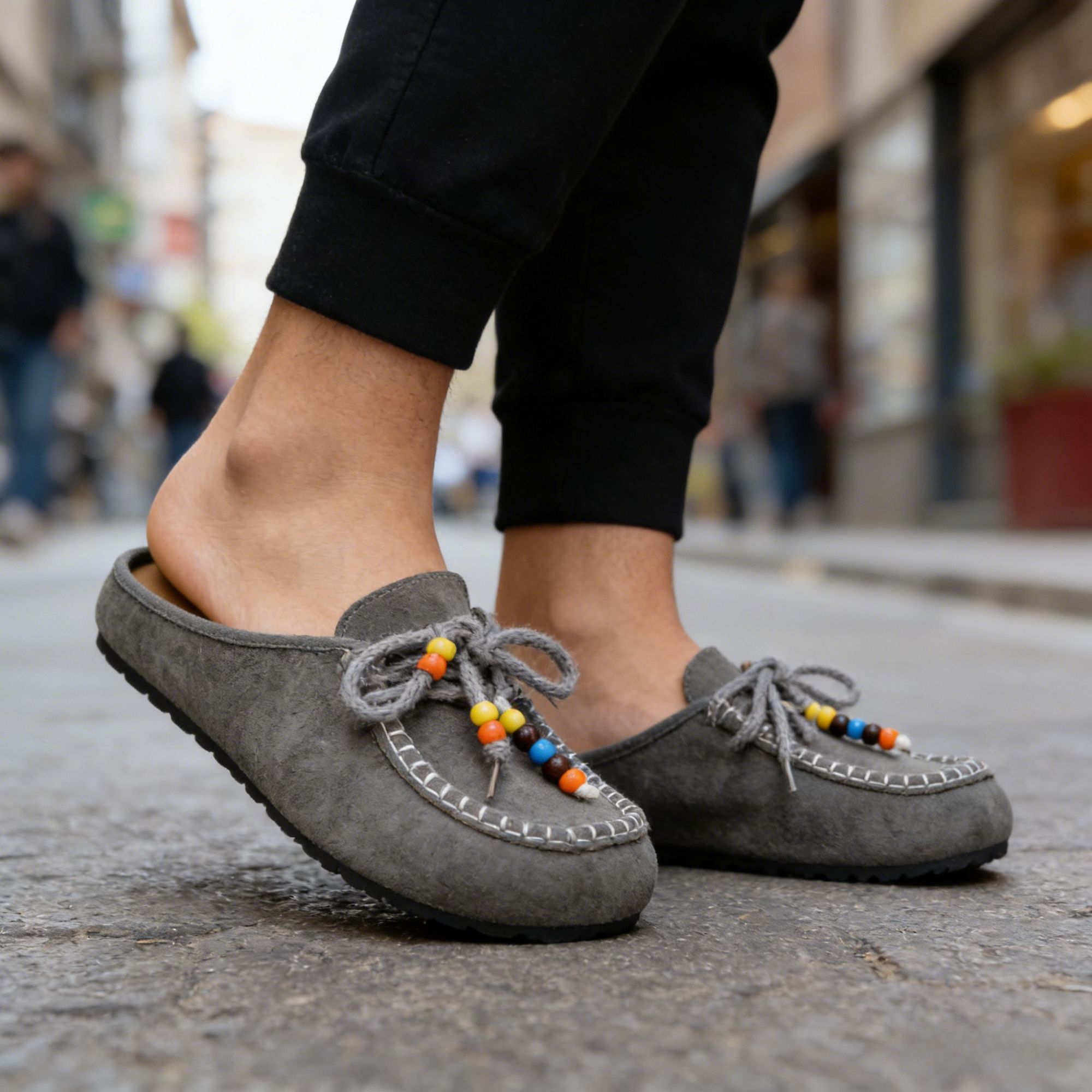 BERANMEY Cork Mules for Women Boho Slip-On Womens Mules 
