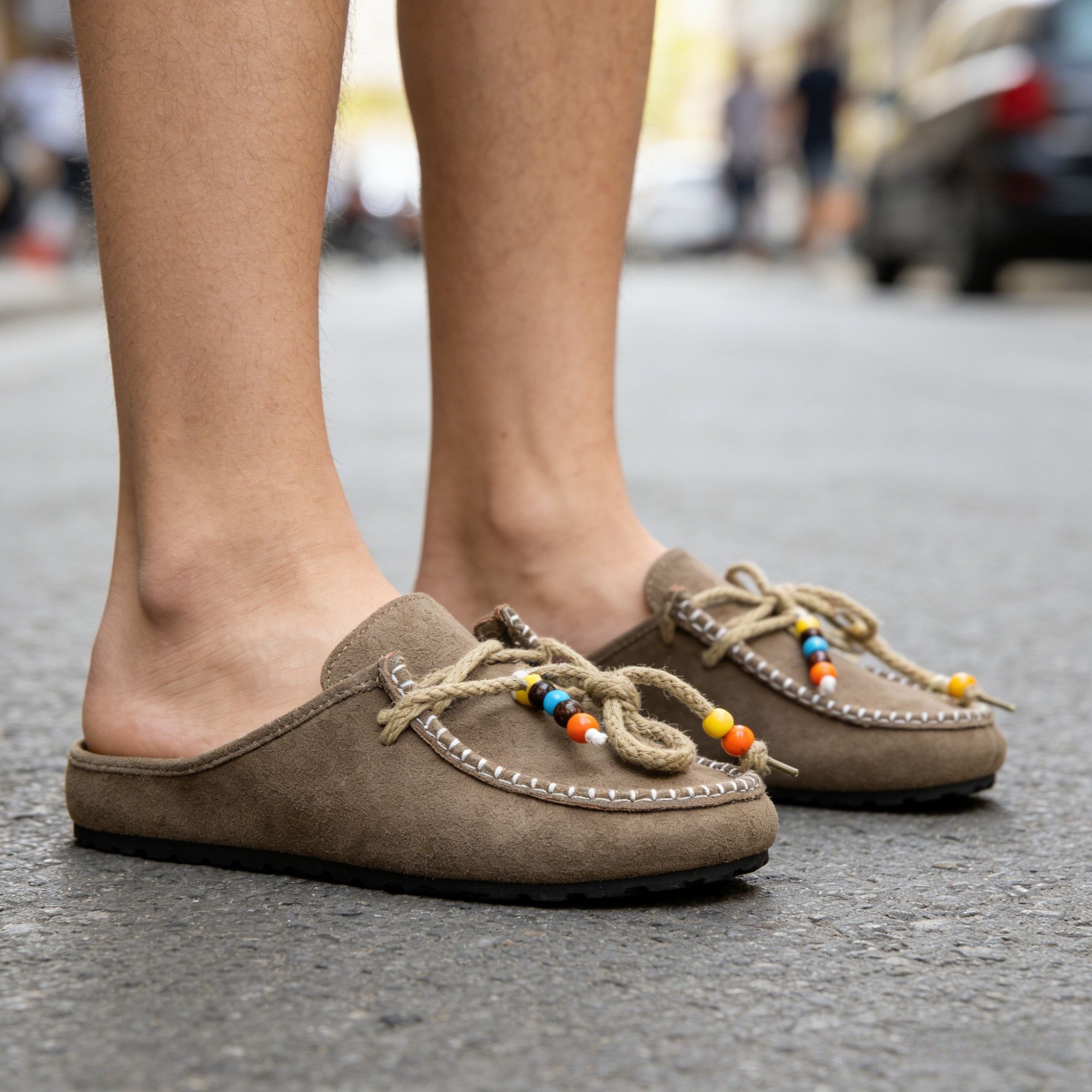 BERANMEY Cork Mules for Women Boho Slip-On Womens Mules 