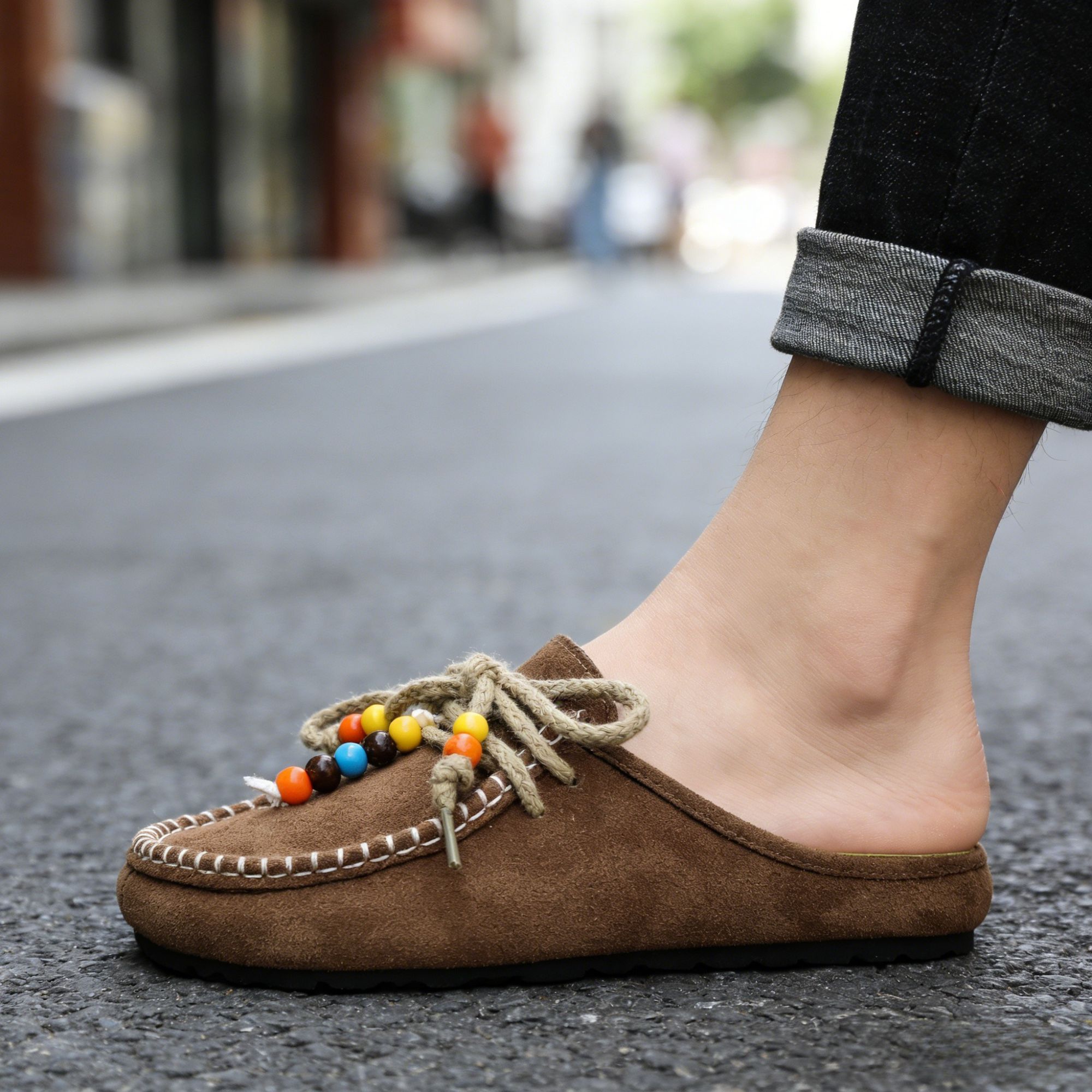 BERANMEY Cork Mules for Women Boho Slip-On Womens Mules 