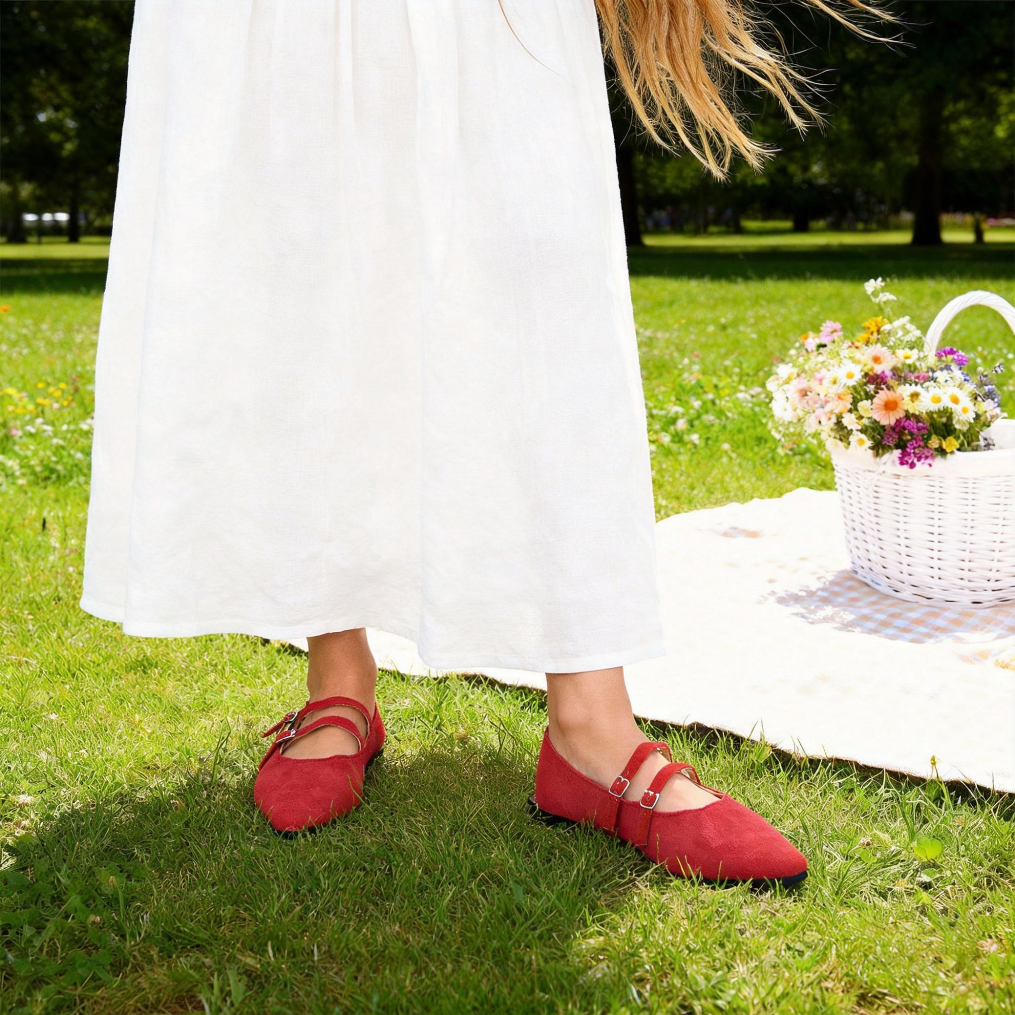 BERANMEY Women’s Mary Jane Ballet Flats Full-Back Slip-On