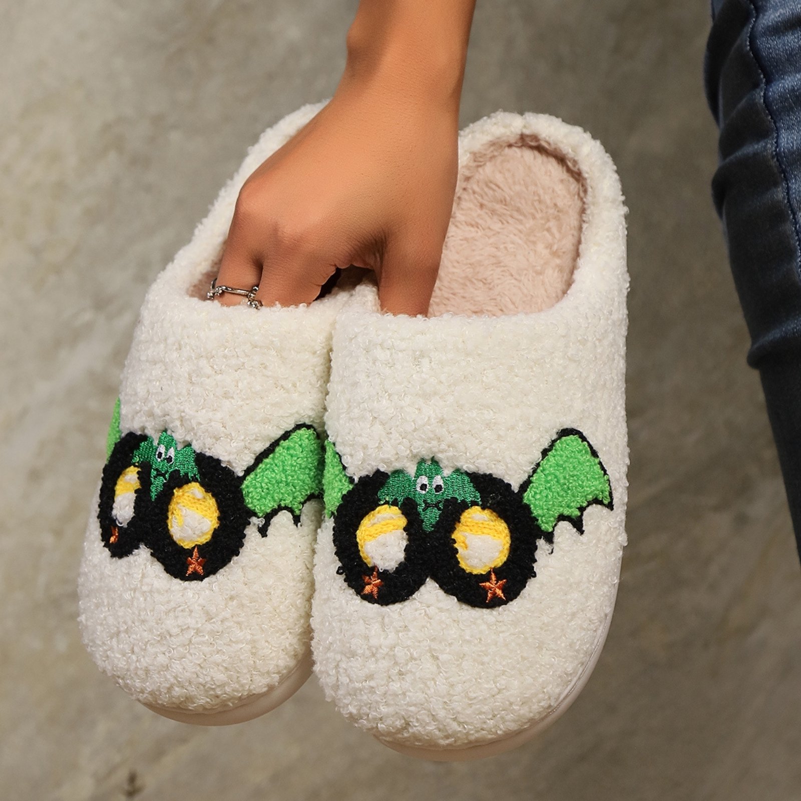 Soft Plush Halloween Slippers for Women and Men