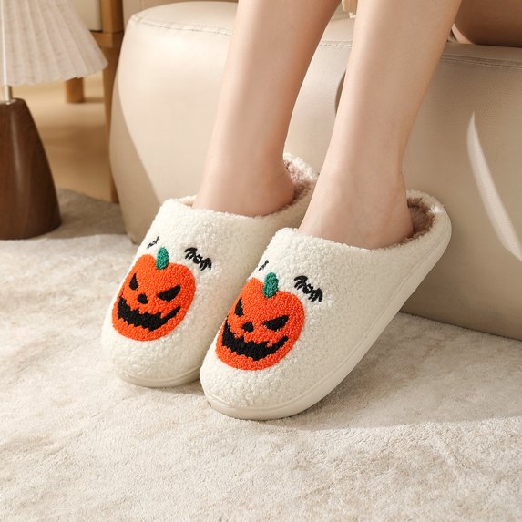 Halloween Slippers for Women and Men PumpkinSpider