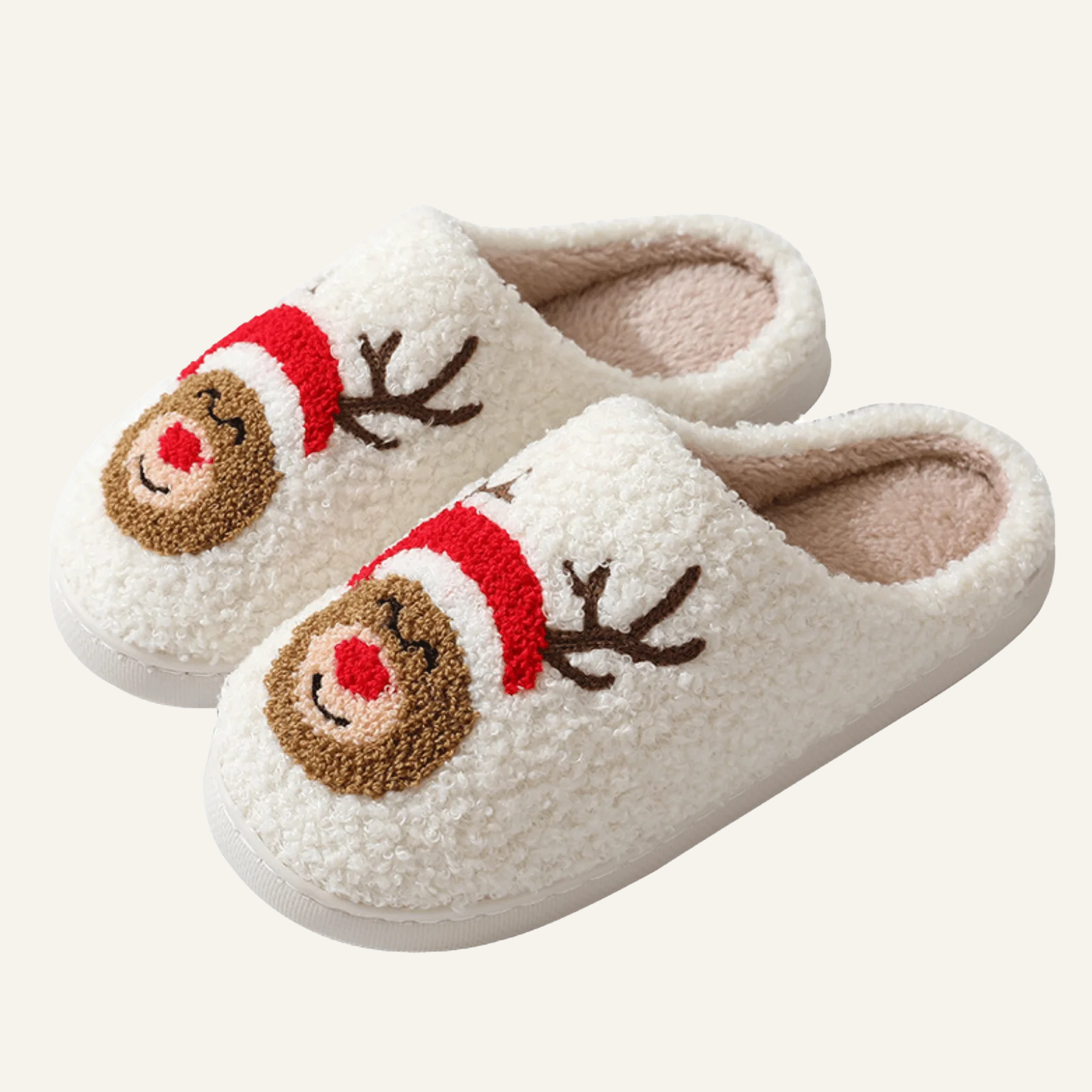  Christmas Reindeer Slippers  Plush Warm