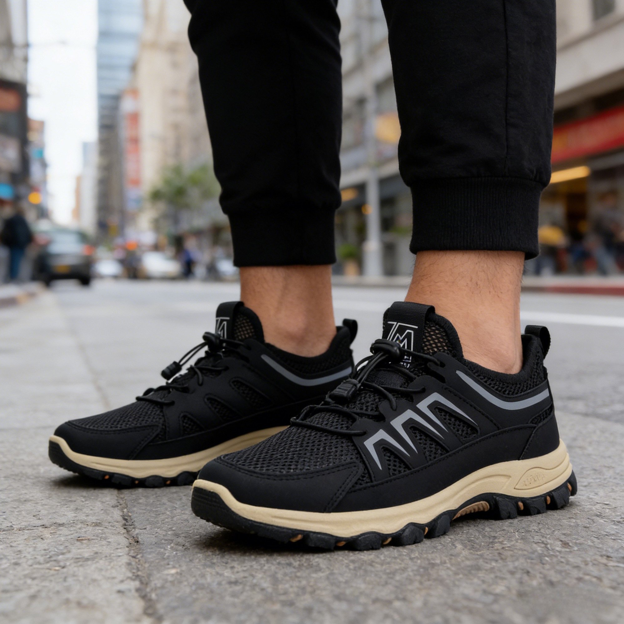 Men's Breathable Wide Hiking Walking Shoes for Travel Commute