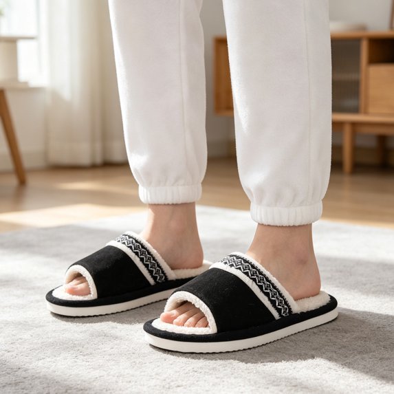 Open Toe Slippers for Womens Mens Cozy Women's Slippers 
