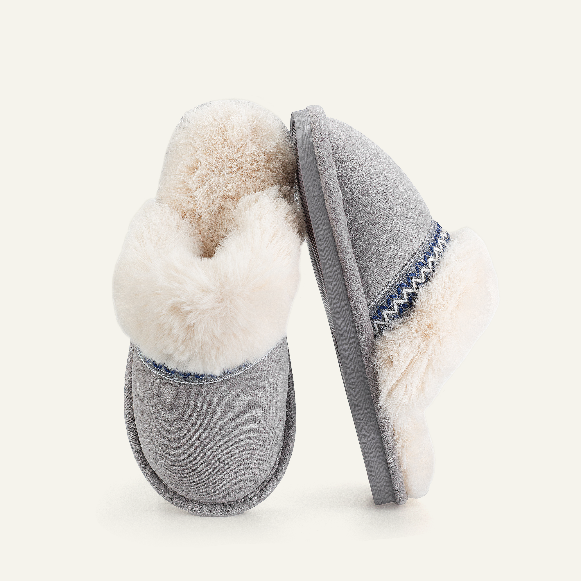  Memory Foam Fuzzy Faux Fur House Slippers