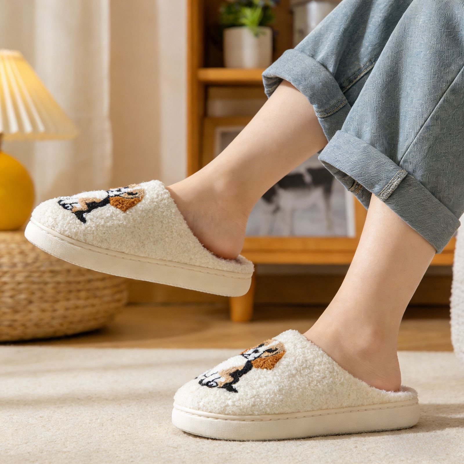 BERANMEY Cute Animal Puppy Butterfly Dogs Slippers