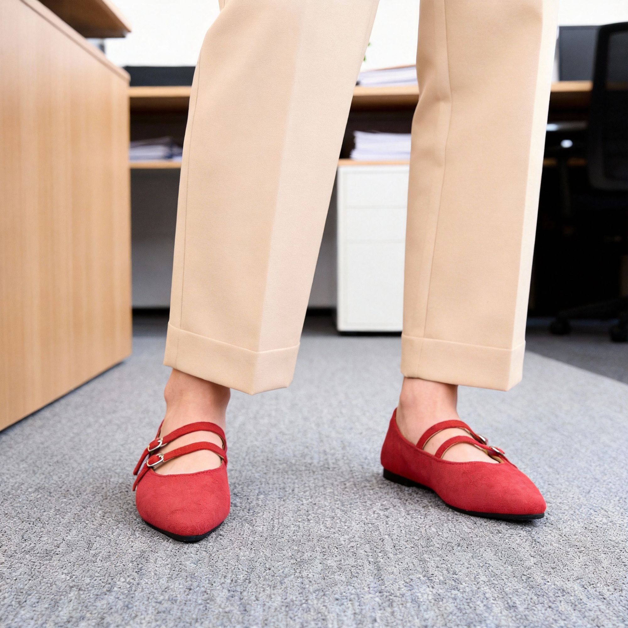 BERANMEY Women’s Mary Jane Ballet Flats Full-Back Slip-On