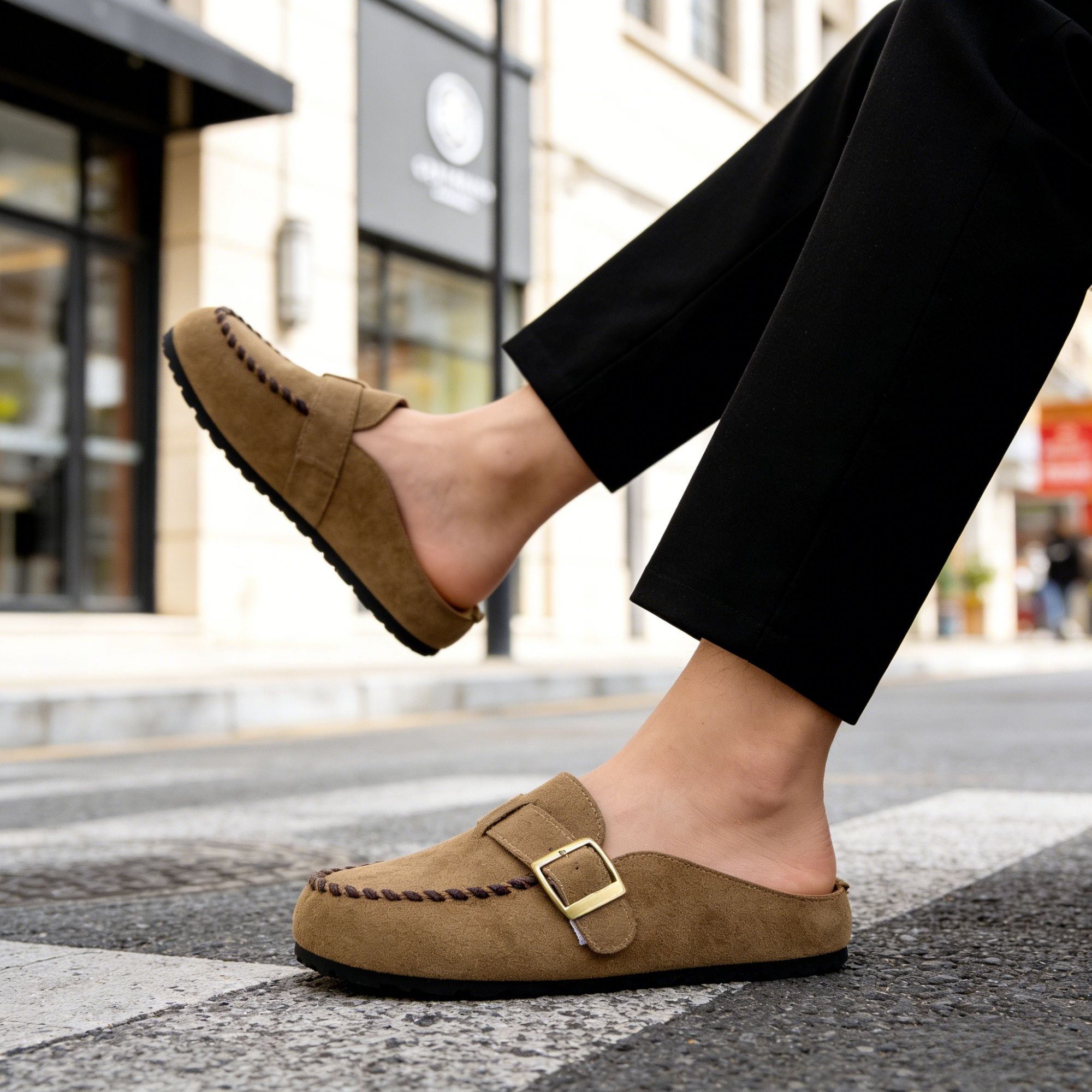 BERANMEY Mules for Women Memory Foam Cork Sole Clogs