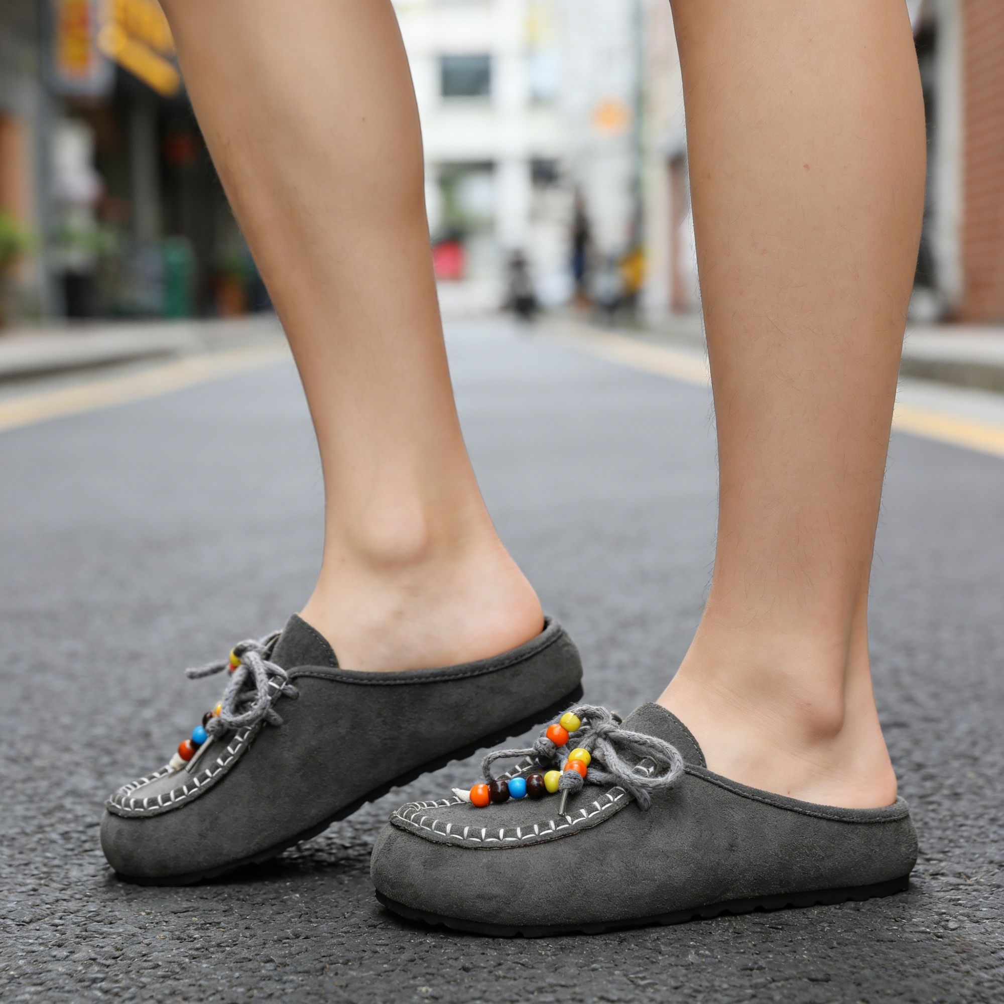 BERANMEY Cork Mules for Women Boho Slip-On Womens Mules 