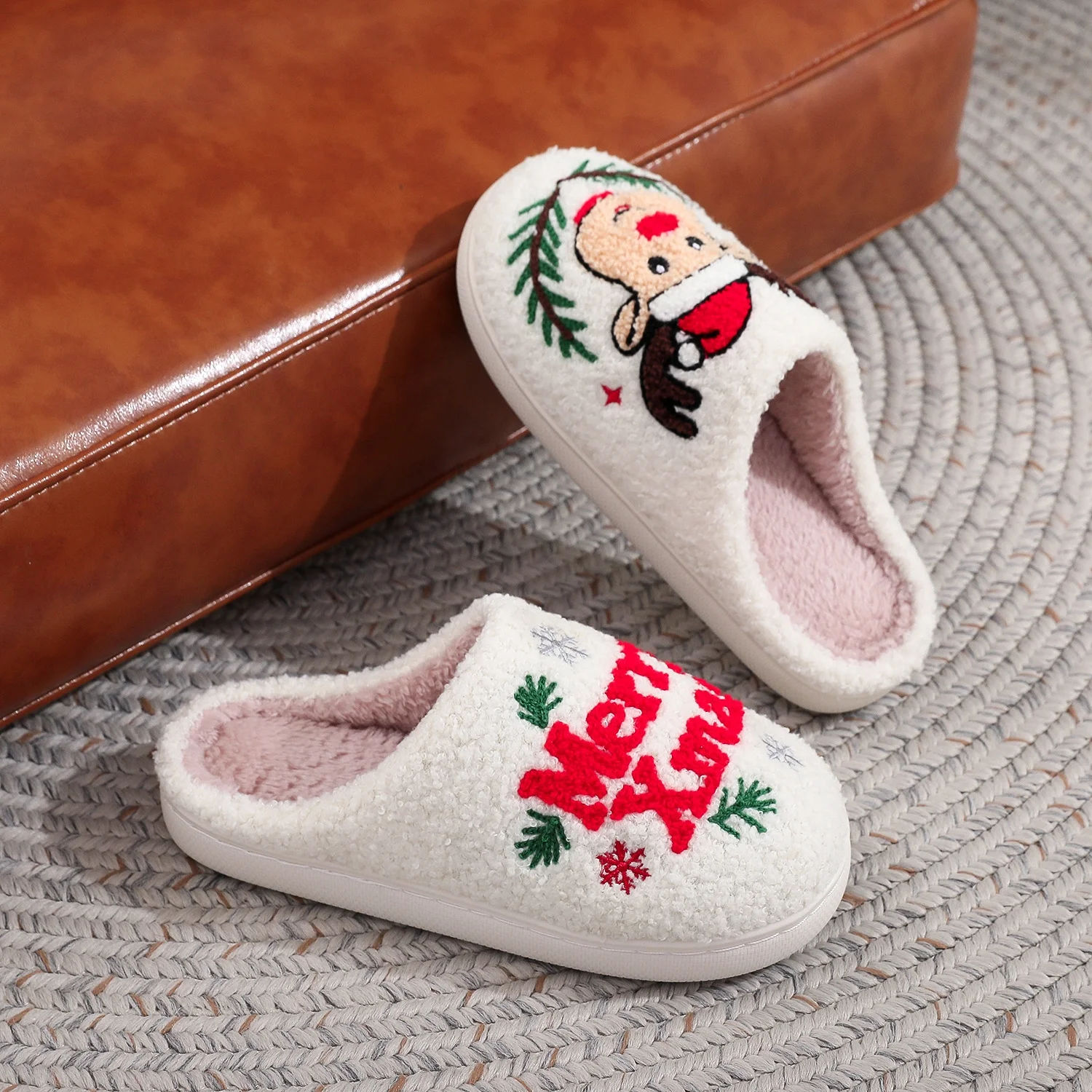 Cute Christmas Slippers for Women & Men Plush