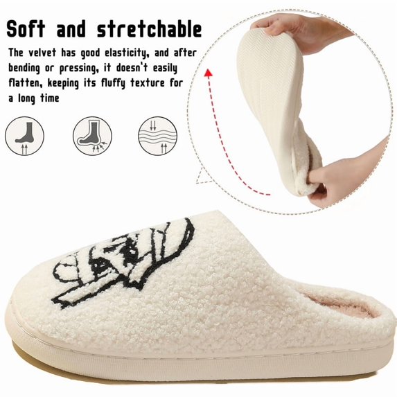 Halloween Slippers for Women and Men White