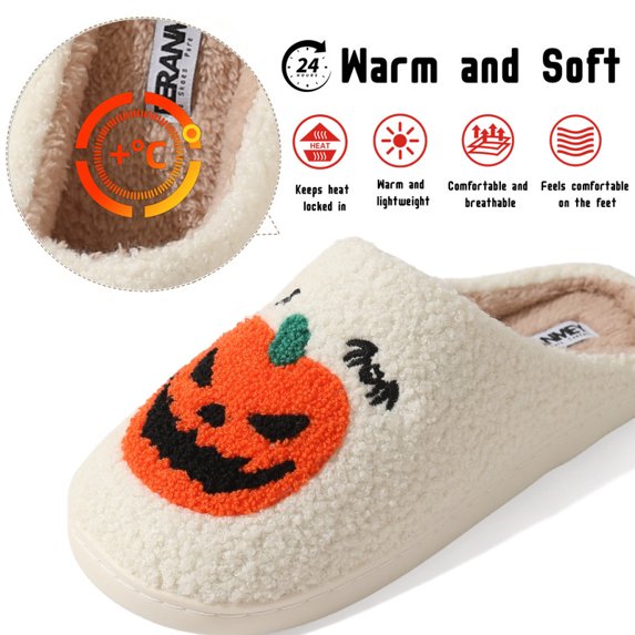 Halloween Slippers for Women and Men PumpkinSpider