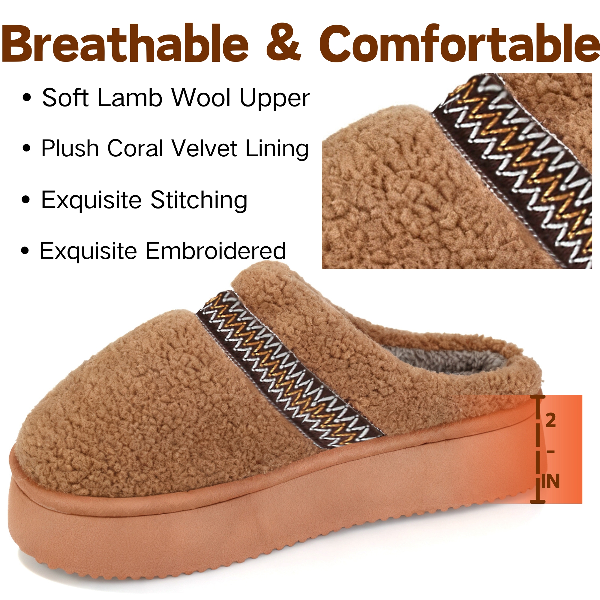 Women's Platform Slippers with Polar Fleece