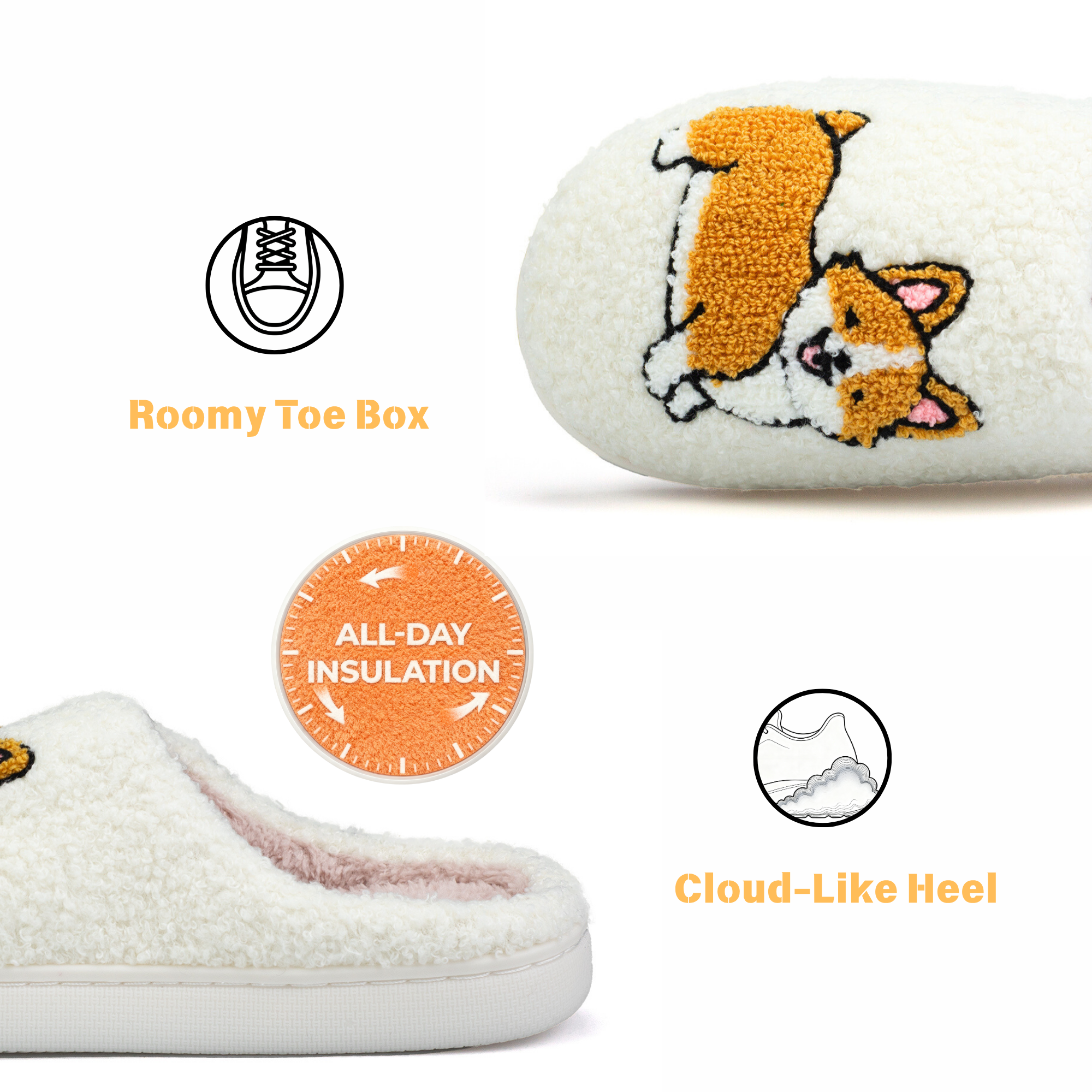 Fluffy House Slippers for Women and Men Non-slip Fuzzy Flat Slides