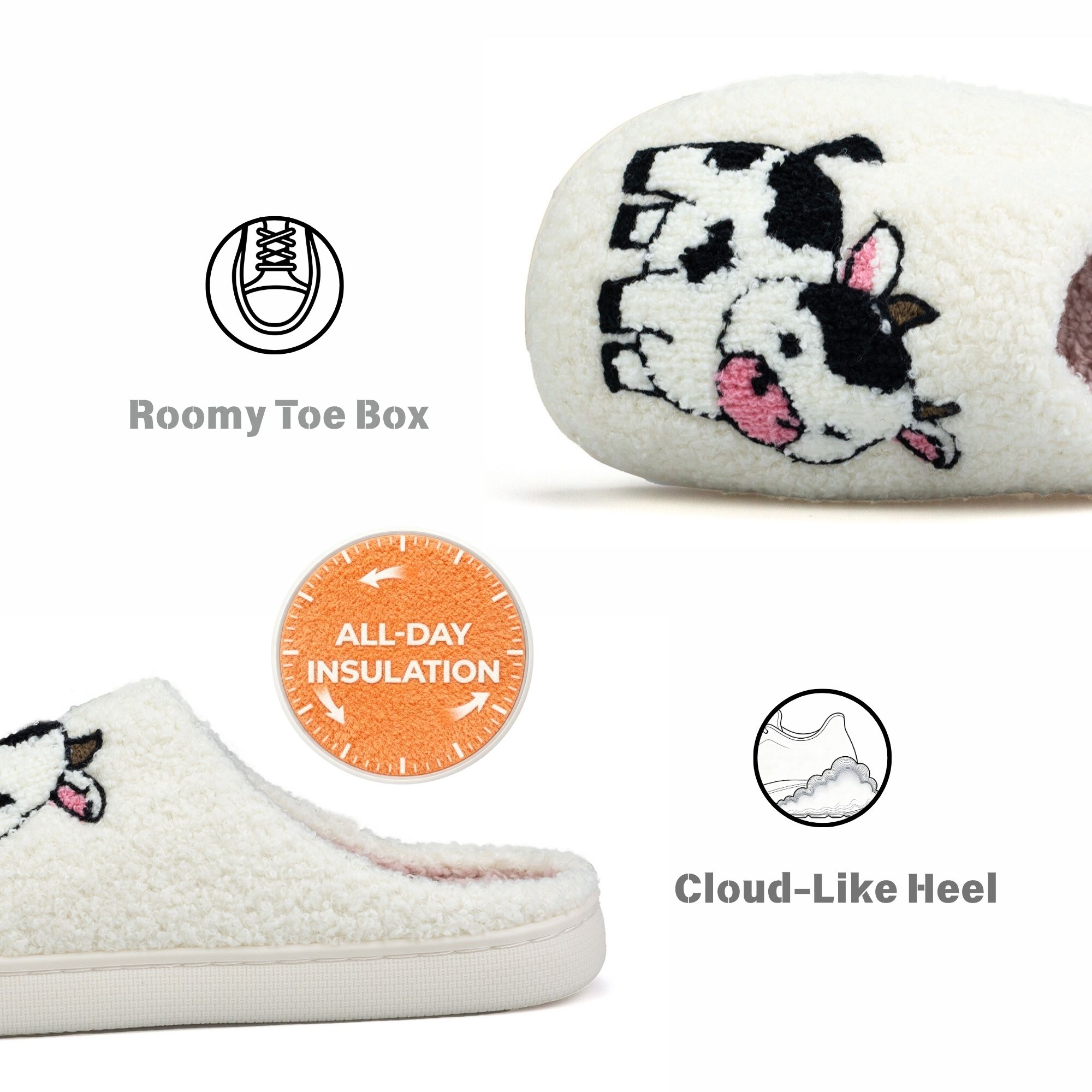 Fluffy House Slippers for Women and Men Non-slip Fuzzy Flat Slides