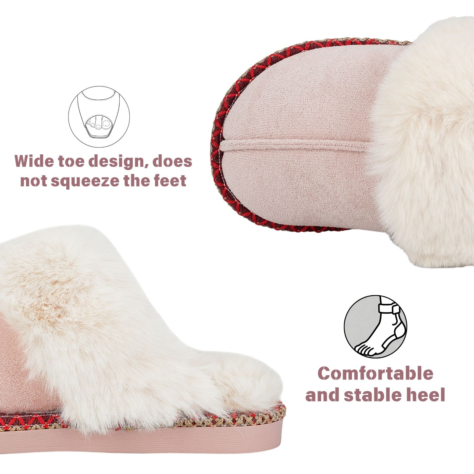 Women's Fuzzy Memory Foam Slippers Ultra Plush Warmth