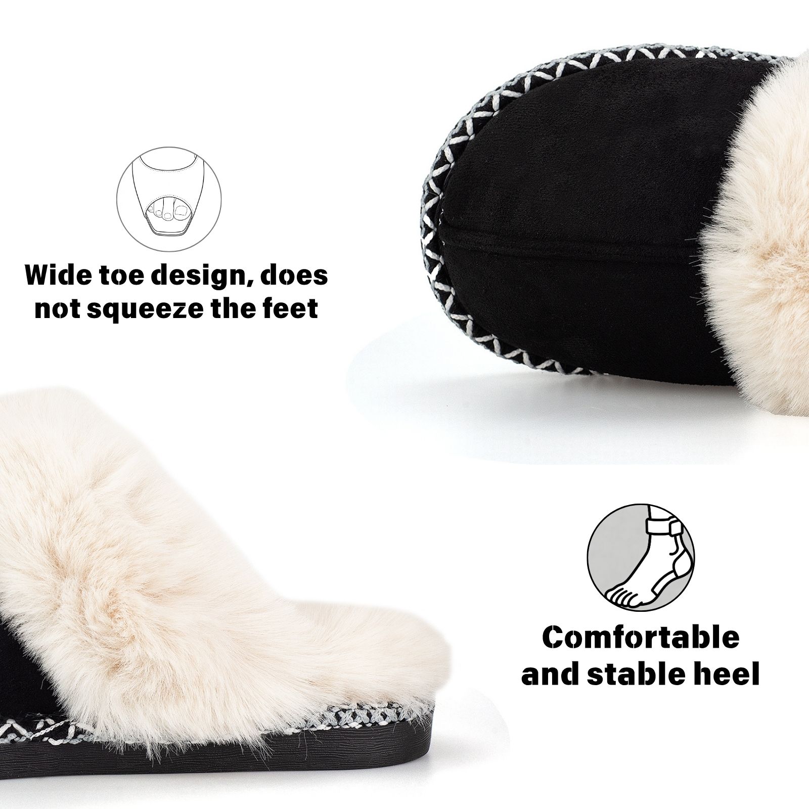Women's Fuzzy Memory Foam Slippers Ultra Plush Warmth
